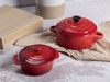 Recién llegados utensilios de cocina rojos de cerámica