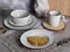 Juego de vajilla de porcelana con borde negro