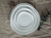 Vajillas apilables modernistas de porcelana blanca